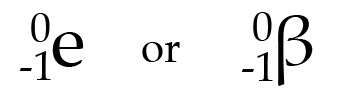 the symbol for a beta particle
