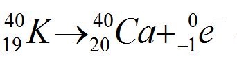 beta decay of potassium