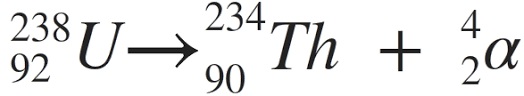 alpha decay of uranium